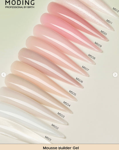 Moding Mousse High Hardness Colored Extension Gel Set - Clean Nude Series (12 Colors)