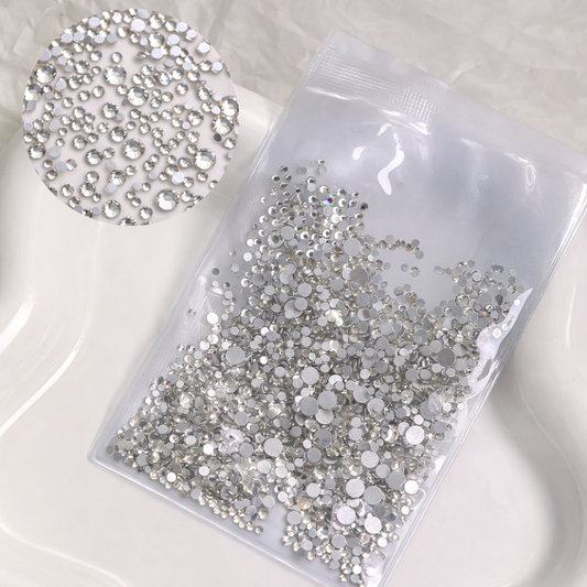 Mixed Size Flatback Crystal Rhinestone Nail Decoration 1440pcs