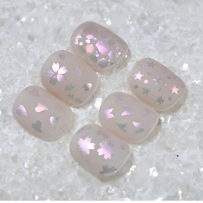 Pink Iridescent Mermaid Nail Sequins - Petal