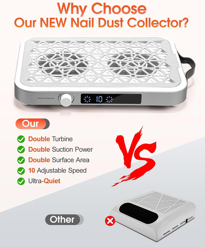 Professional Dual Nail Fan Dust Collector - Purple