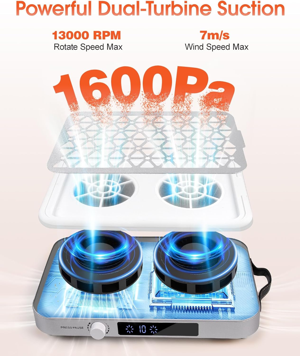 Professional Dual Nail Fan Dust Collector - Purple