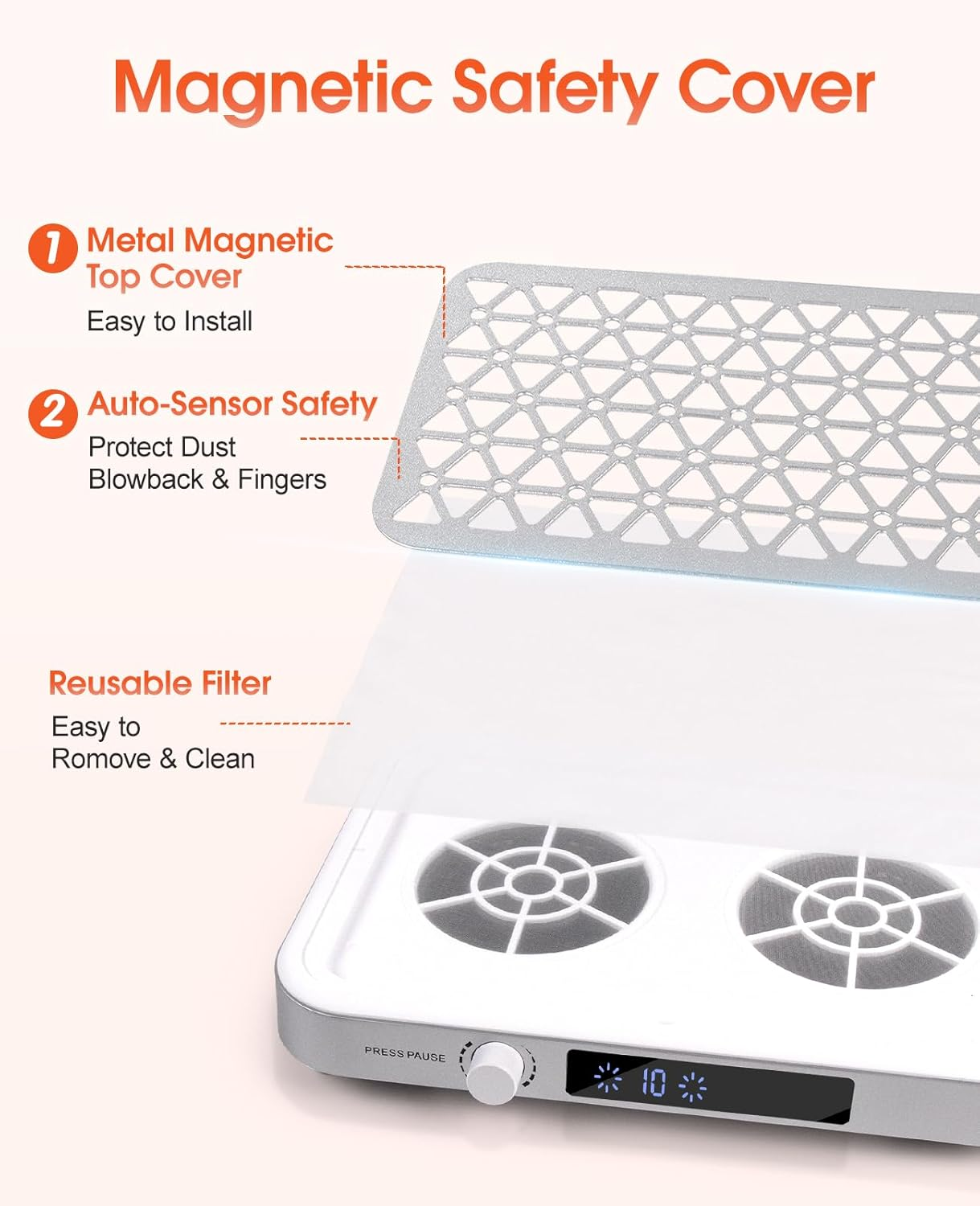 Professional Dual Nail Fan Dust Collector - Purple