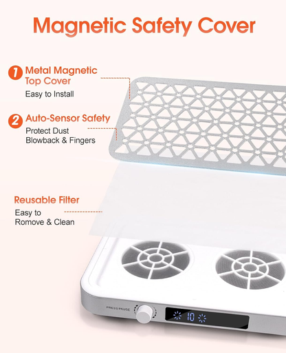 Professional Dual Nail Fan Dust Collector - Purple