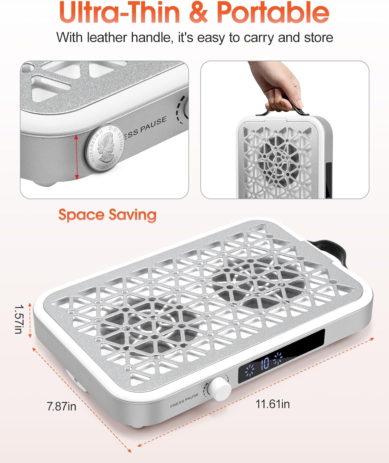 Professional Dual Nail Fan Dust Collector - Purple