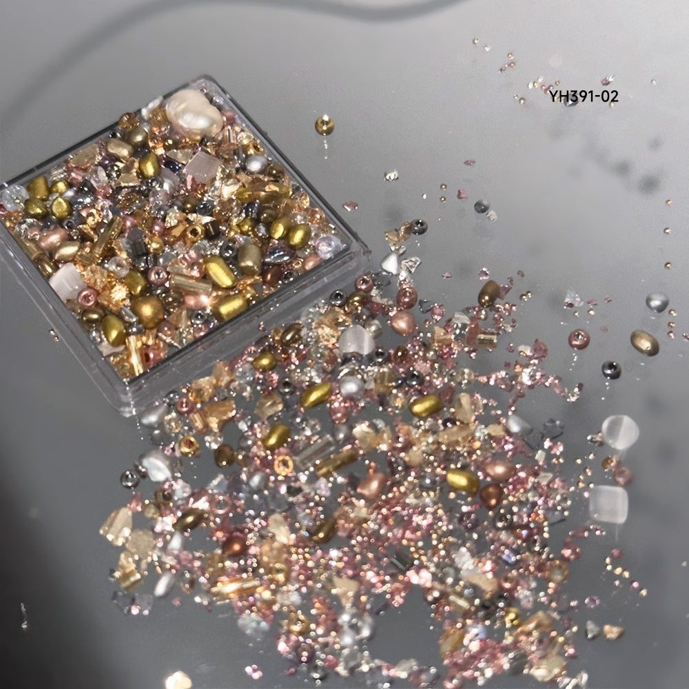 Maillard Color Mix Nail Art Decoration - Galaxy Pearl & Crystal Mix