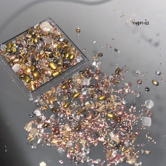 Maillard Color Mix Nail Art Decoration - Galaxy Pearl & Crystal Mix