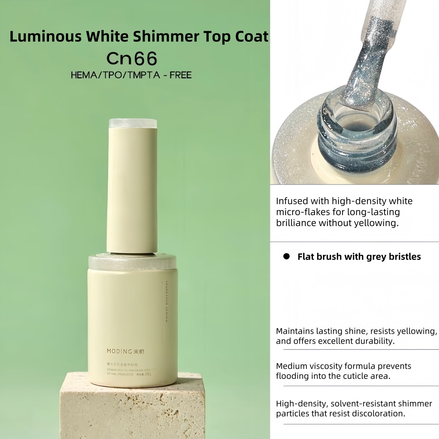 [HEMA FREE] Moding Bottled Function Cn66 Luminous White Shimmer Top Coat