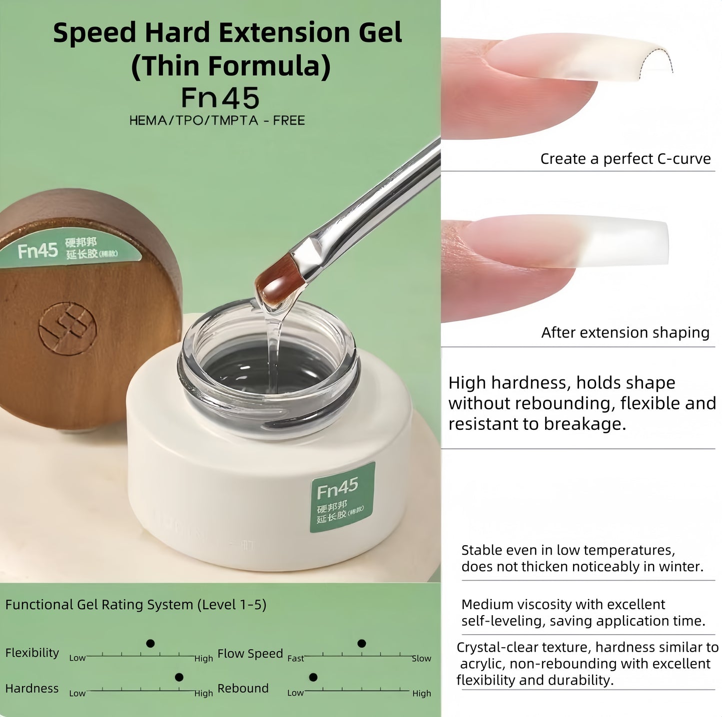 [HEMA FREE] Moding Fn45 Speed Hard Extension Gel (Thin Formula)