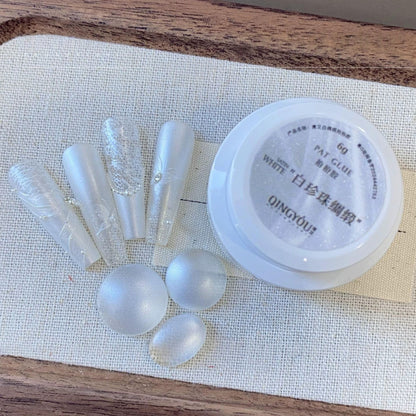 Qingyou Non-wipe Pearly White Satin Ombre and Painting Gel