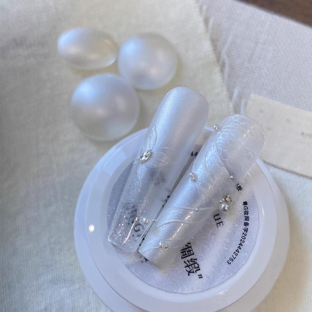 Qingyou Non-wipe Pearly White Satin Ombre and Painting Gel