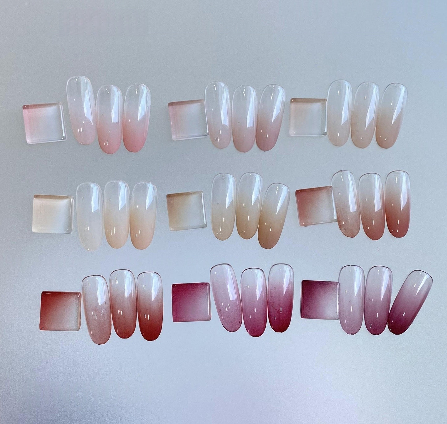 Qingyou High Pigment Ombre Pating Gel Palette – Nude Cherry Series (9 Colors)