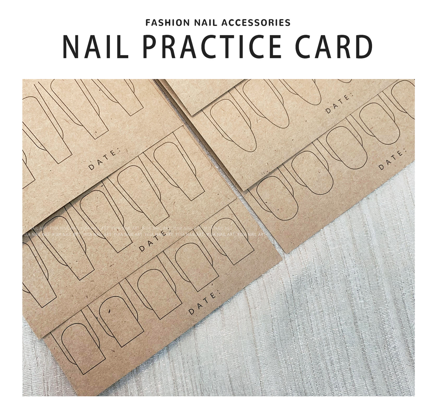 Double-Sided Nail Shape Practice Card Set -7pcs