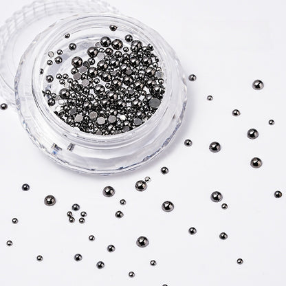 Mixed Size Flat Back Nail Art Metal Beads