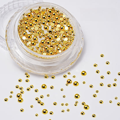 Mixed Size Flat Back Nail Art Metal Beads