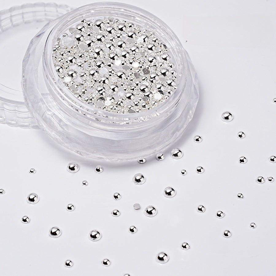 Mixed Size Flat Back Nail Art Metal Beads