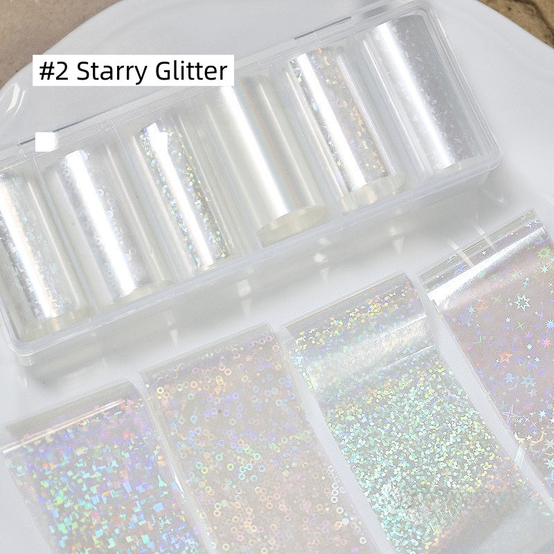 Iridescent Mermaid Shards Starry Sky Transfer Foil - 6 Rolls/Pack