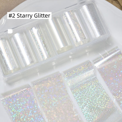 Iridescent Mermaid Shards Starry Sky Transfer Foil - 6 Rolls/Pack