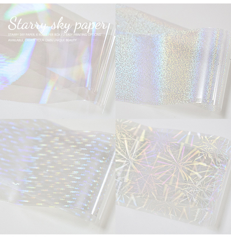 Iridescent Mermaid Shards Starry Sky Transfer Foil - 6 Rolls/Pack