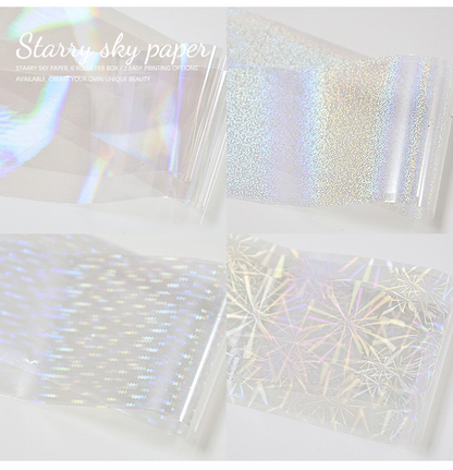 Iridescent Mermaid Shards Starry Sky Transfer Foil - 6 Rolls/Pack