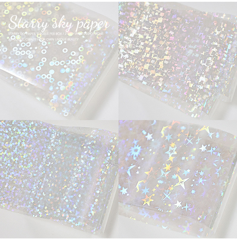 Iridescent Mermaid Shards Starry Sky Transfer Foil - 6 Rolls/Pack