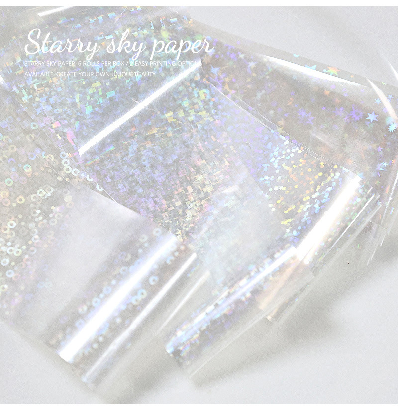 Iridescent Mermaid Shards Starry Sky Transfer Foil - 6 Rolls/Pack