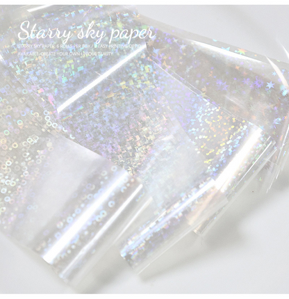 Iridescent Mermaid Shards Starry Sky Transfer Foil - 6 Rolls/Pack