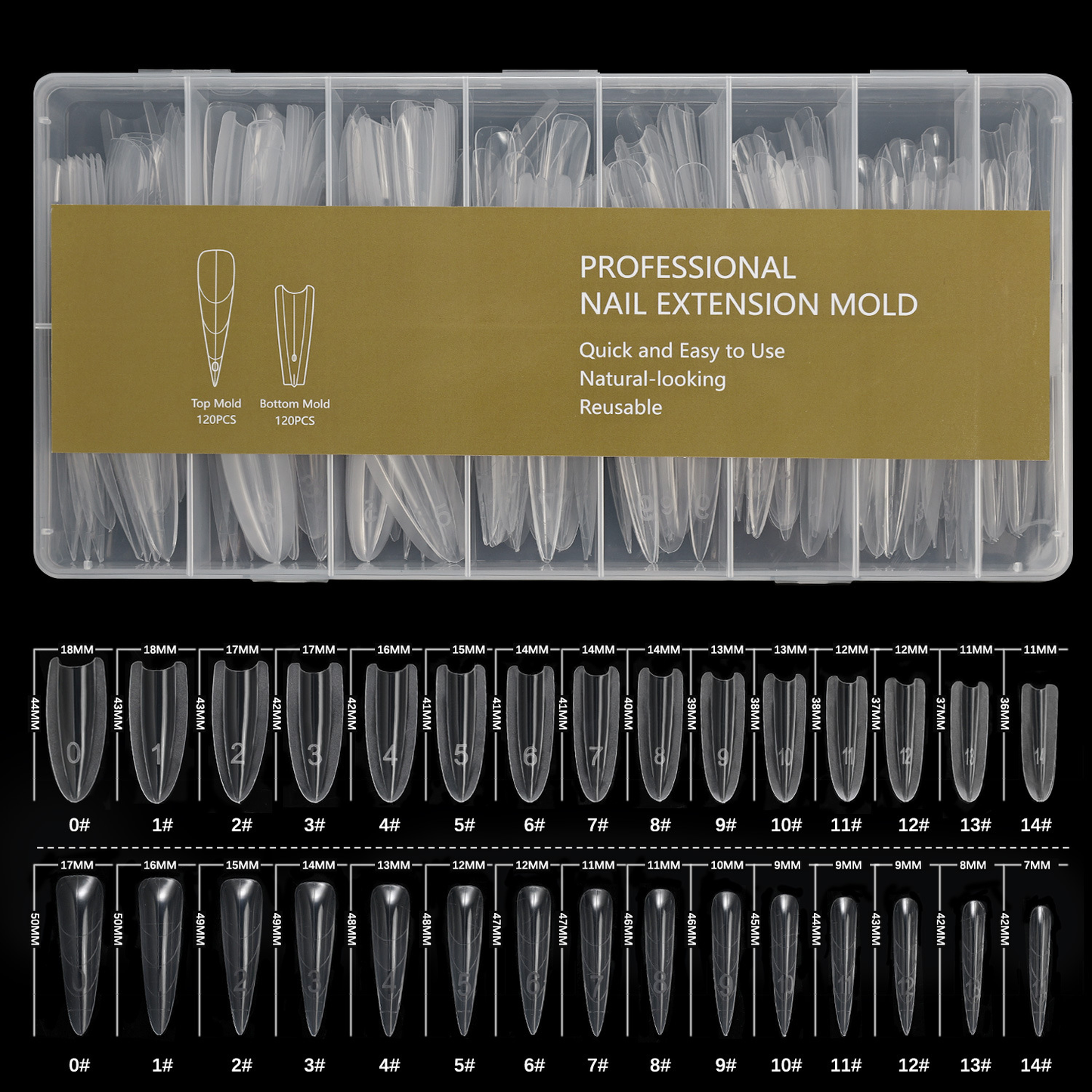 Reusable Sandwich Dual Nail Extension Mold 240pcs