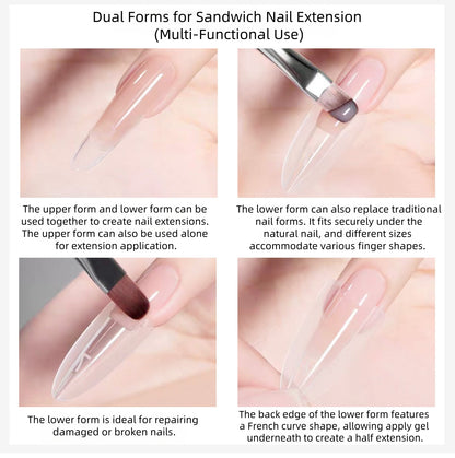 Reusable Sandwich Dual Nail Extension Mold 240pcs