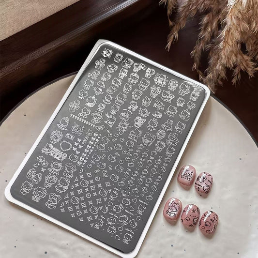 Cute Cat Nail Stamping Plate