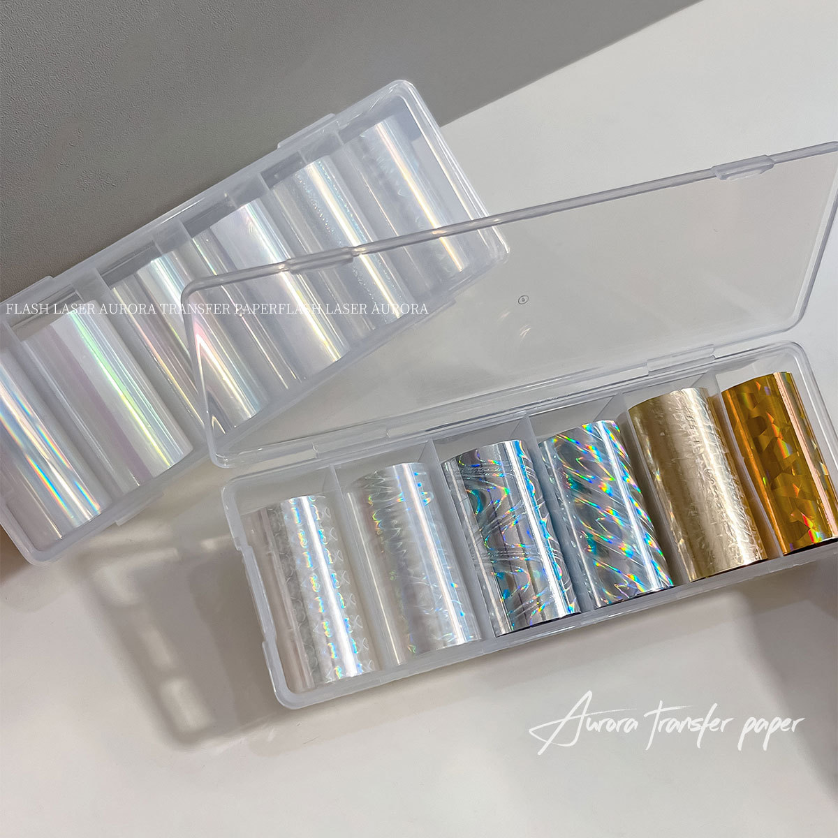 Holographic Nail Transfer Foil - 6 Rolls/Pack