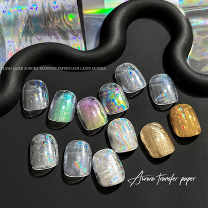 Holographic Nail Transfer Foil - 6 Rolls/Pack