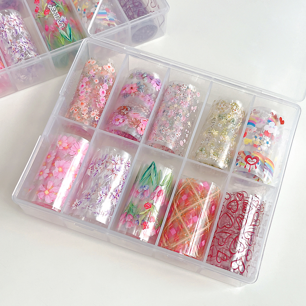 Spring Floral Nail Transfer Foil Set - 10 Rolls/Pack