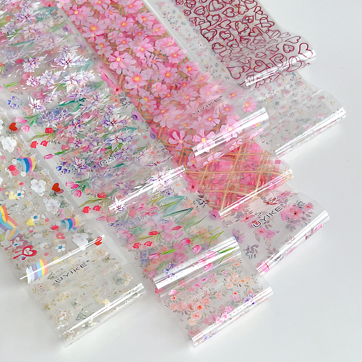 Spring Floral Nail Transfer Foil Set - 10 Rolls/Pack