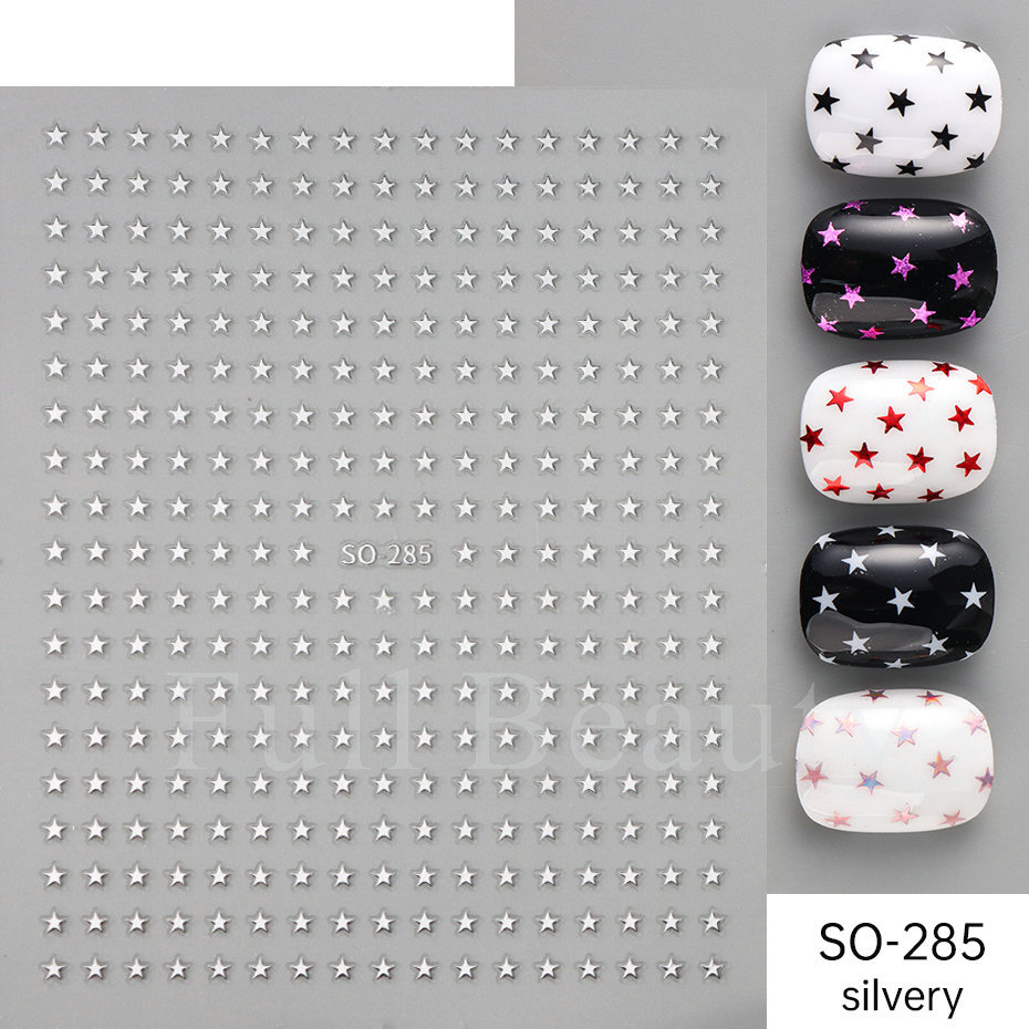 Mini Star Nail Stickers SO-285 Silver