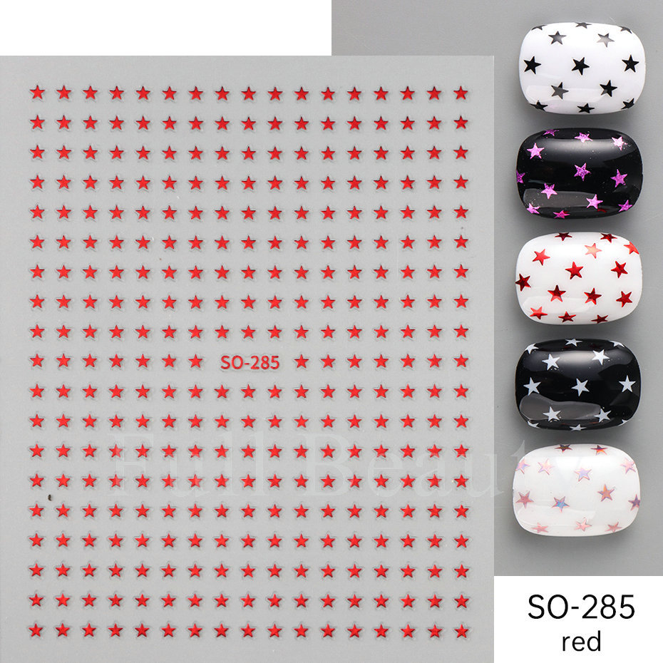 Mini Star Nail Stickers SO-285 Red