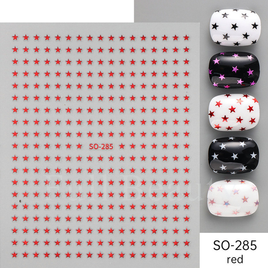Mini Star Nail Stickers SO-285 Red