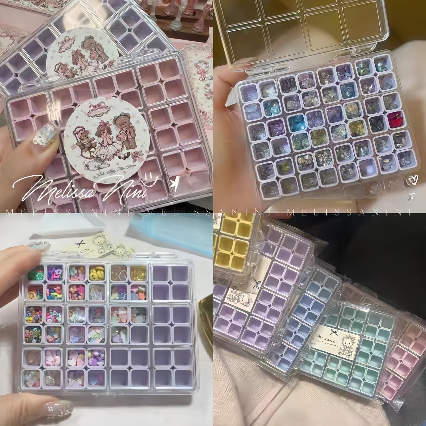 48 Small Grids Nail Art Decor Storage Box