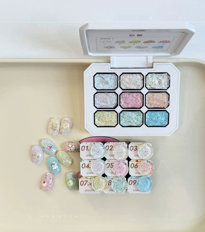 Qingyou Candy Oil Painting Texture Gel Palette (9 Colors)