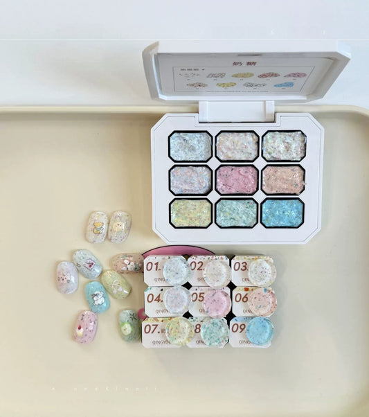 Qingyou Candy Oil Painting Texture Gel Palette (9 Colors)