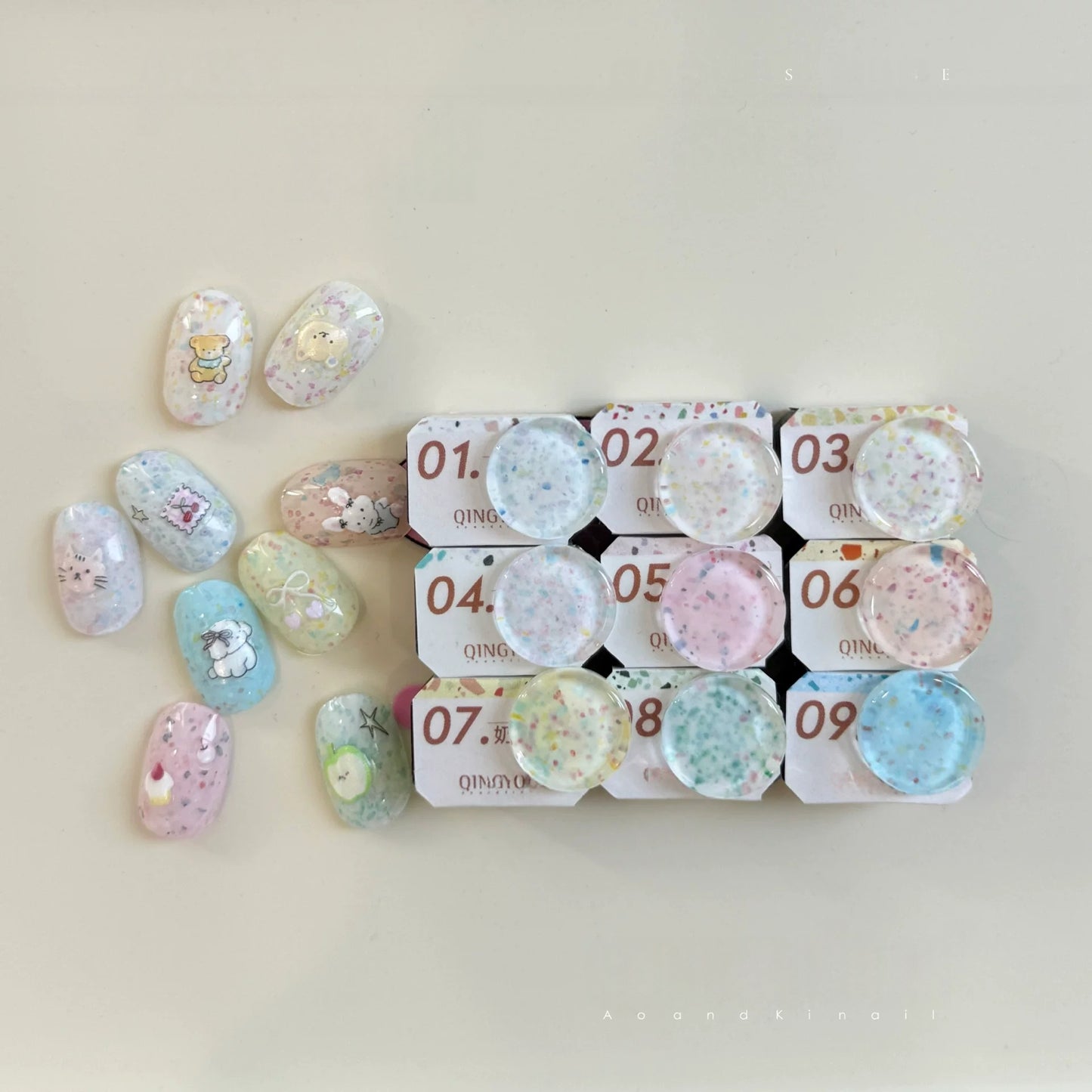 Qingyou Candy Oil Painting Texture Gel Palette (9 Colors)