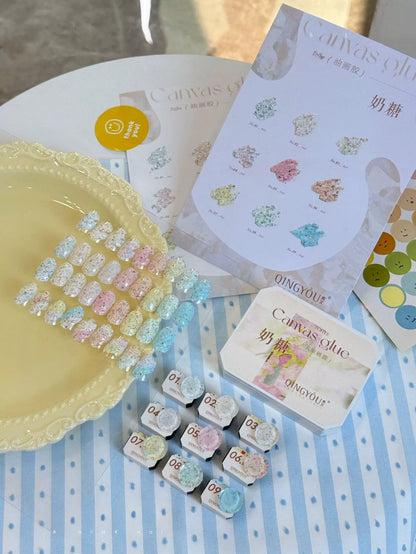 Qingyou Candy Oil Painting Texture Gel Palette (9 Colors)