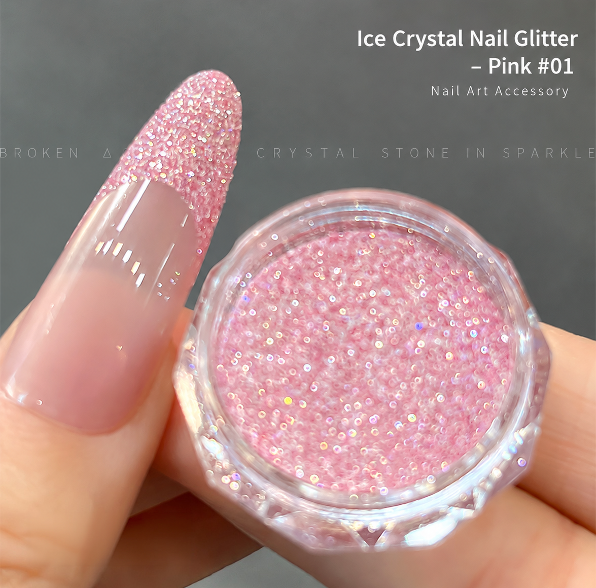 Ultra Sparkle Ice Crystal Nail Glitter Powder– Pink #01