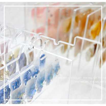 Acrylic Nail Art Display Rack with 10Pcs Hangers