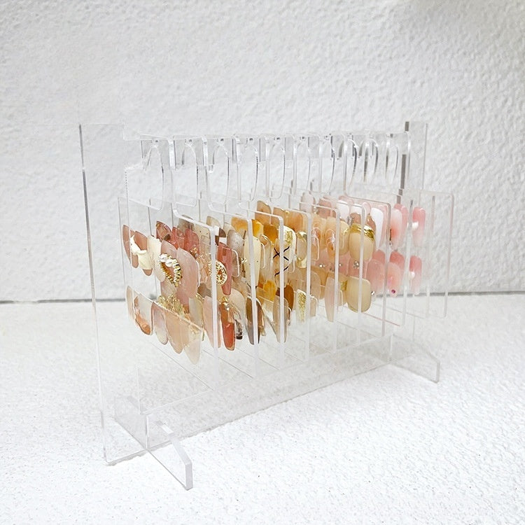 Acrylic Nail Art Display Rack with 10Pcs Hangers