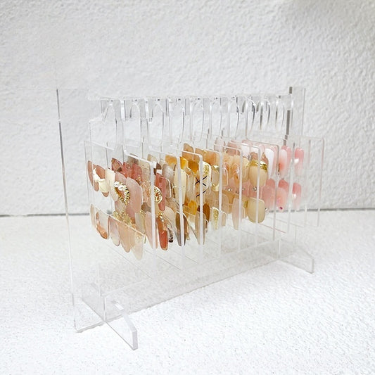 Acrylic Nail Art Display Rack with 10Pcs Hangers