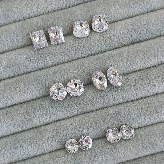 Bird’s Nest Cut Rhinestone Rounded - Crystal Clear (2pcs)
