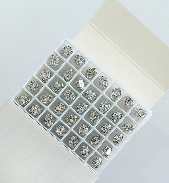 Bird’s Nest Cut Rhinestone Rounded - Crystal Clear (2pcs)