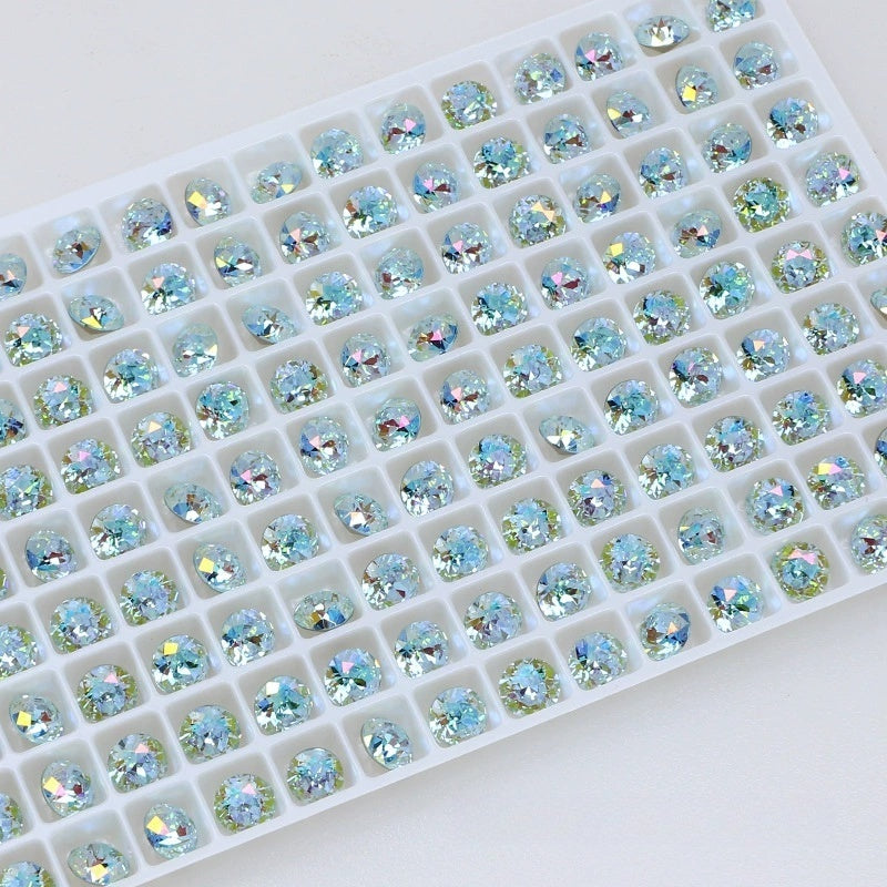 Nail Art Rhinestone Rounded 6mm - Lake Blue Sakura Pink Shift (3pcs)