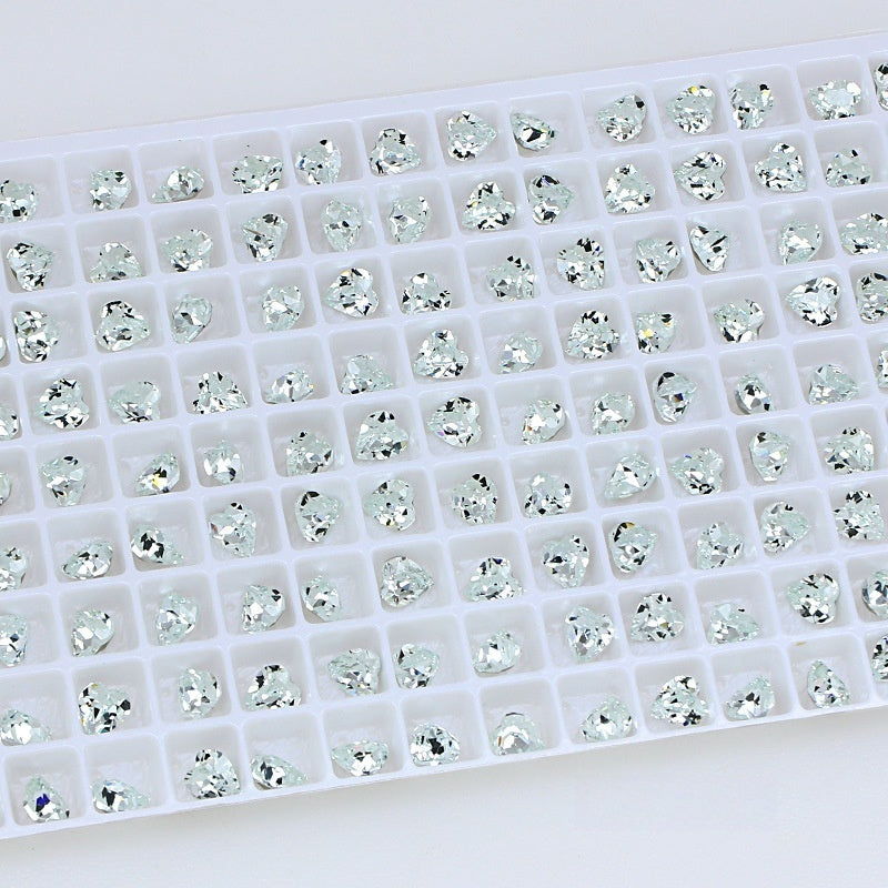 Nail Art Rhinestone Heart 5.5x5mm -  Light Powder Blue  (3pcs)