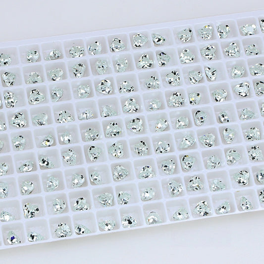 Nail Art Rhinestone Heart 5.5x5mm -  Light Powder Blue  (3pcs)